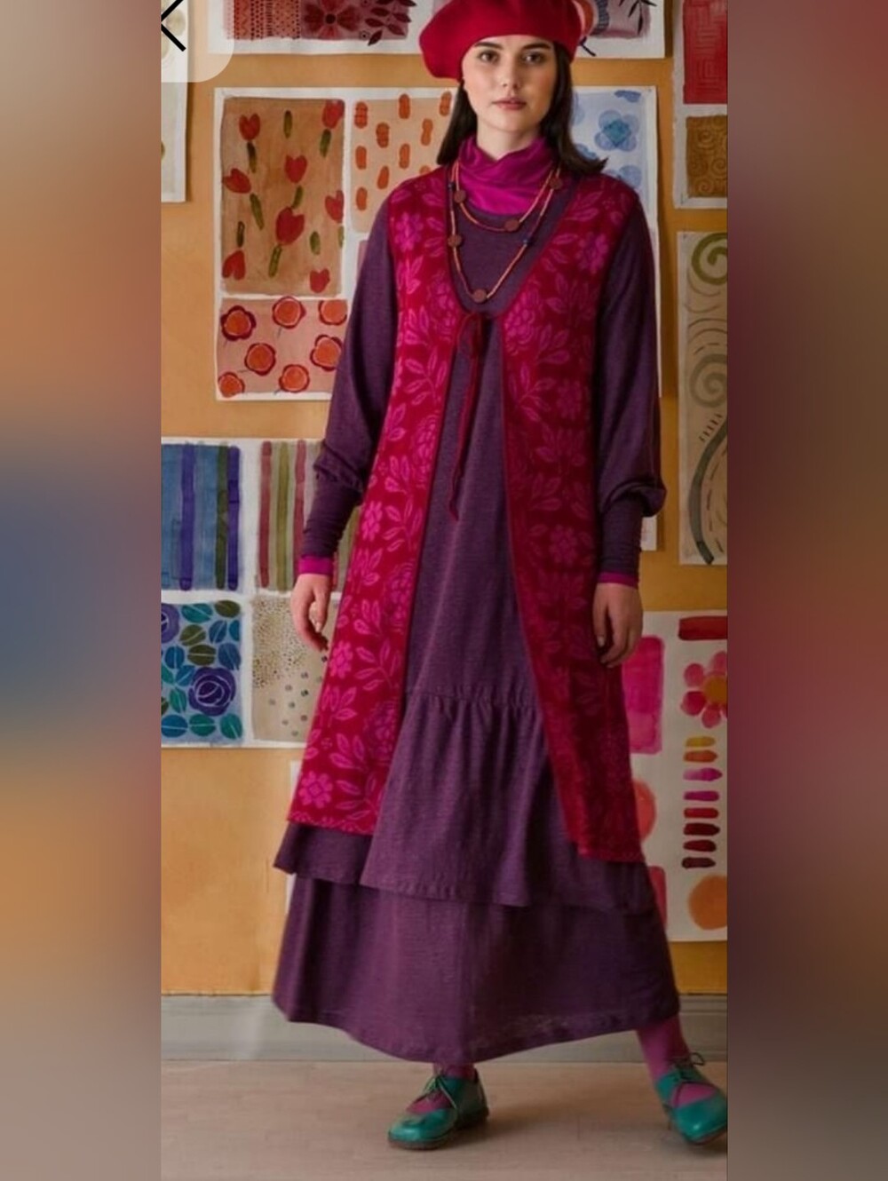 Gudrun Sjoden 100% Linen Skirt Purple